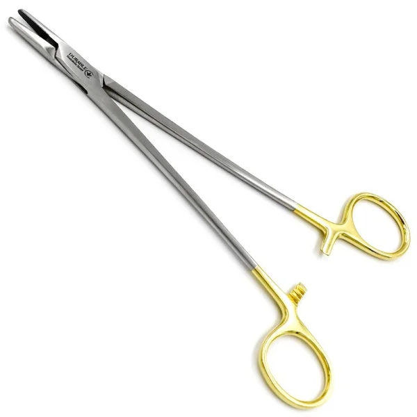 DHS-09-242-18. Голкотримач Mayo-Hegar (Мейо-Гегар), загальнохірургічний з твердосплавними браншами, 180 мм.